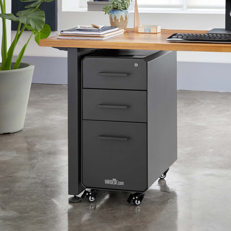 VARIDESK Slim 3Drawer Vertical Filing & Reviews Wayfair